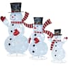 Front. Costway - Costway 3PCS Pre-Lit 3D Snowman Set with 270 LED Lights for Home Lawn Yard Garden Plug in - Multicolor.