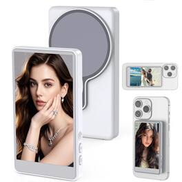 VEGA AUTOMOTIVE - Vlog Selfie Monitor Screen For Phone Rear Camera Live Stream Magnetic Mount Magsafe Wireless Connection Wit - White