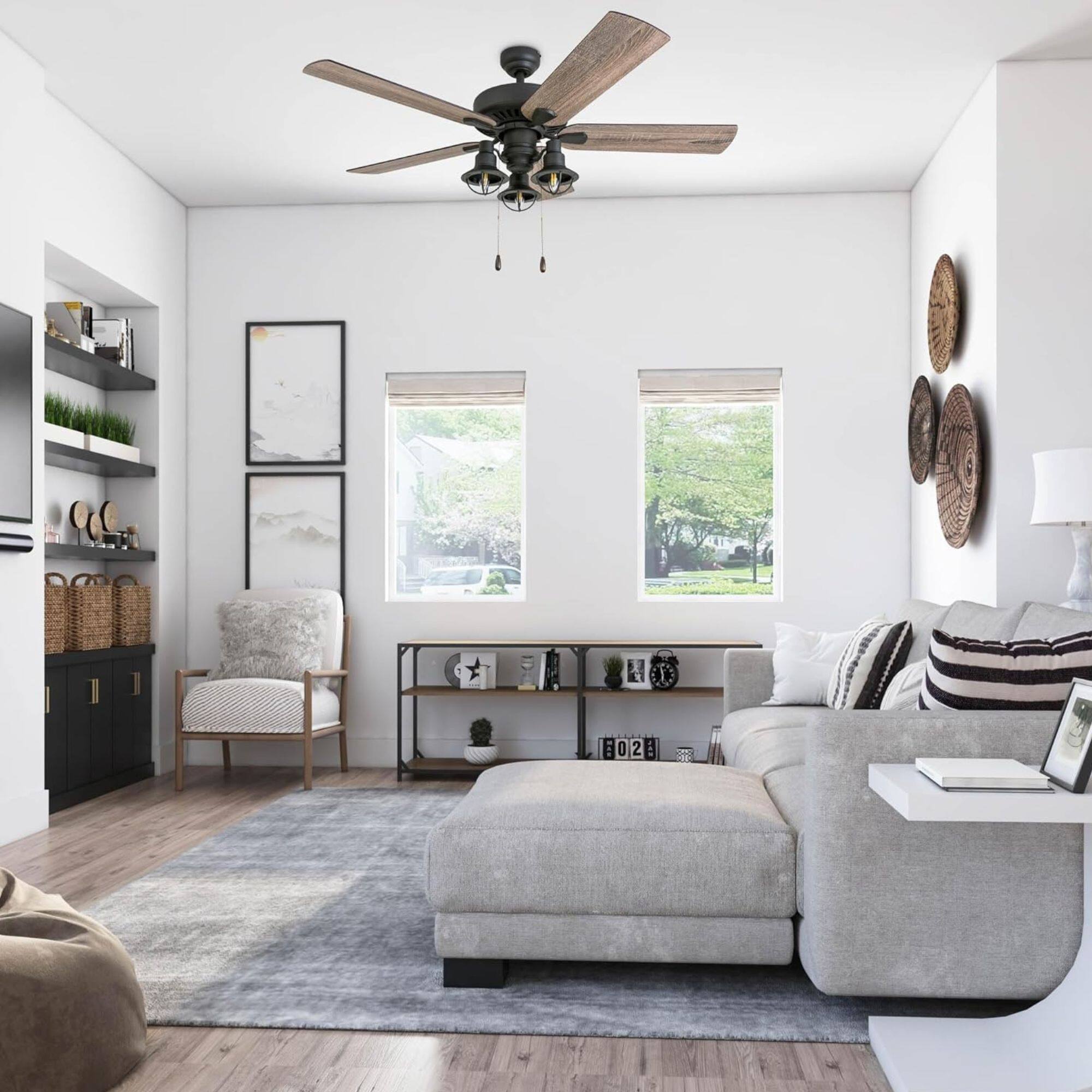 Alt View 8. Prominence Home - Prominence Home 52 Inch Ennora LED Ceiling Fan with Light and 5 Blades, Bronze - Bronze.