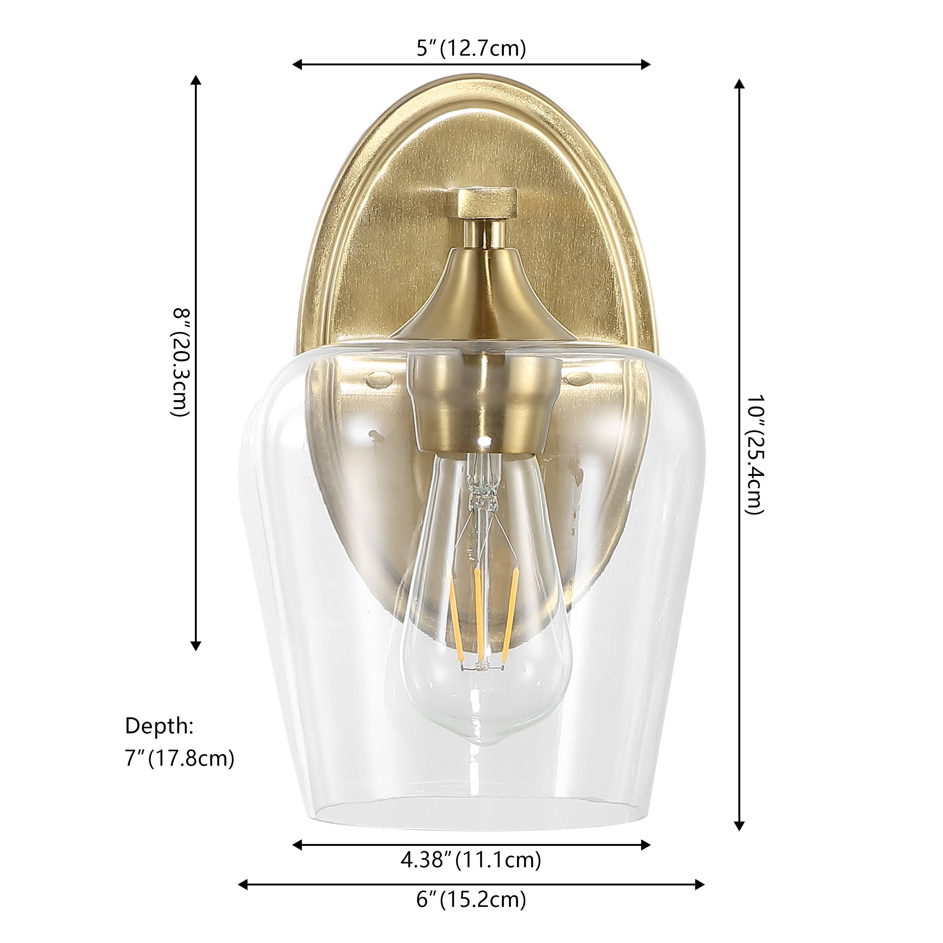 5" (12.7cm)  
8" (20.3cm)  
10" (25.4cm)  
Depth: 7" (17.8cm)  
4.38" (11.1cm)  
6" (15.2cm)