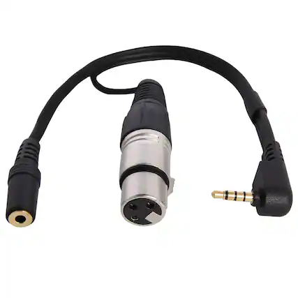 Front. Lyxpro - XLR Female to TRRS, Connects XLR Microphones to iOS, iPhone, iPad & iPod, Small (10 Inches) - Black.