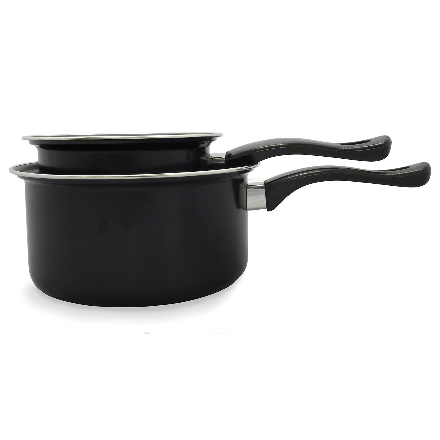 Alt View 2. Brentwood - Brentwood Bsp-1620 2-piece Nonstick Carbon Steel Saucepan Set - black.