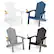 Angle. Costway - 4 PCS Patio HIPS Adirondack Chair with Cup Holder Weather Resistant Outdoor 380 LBS - Black + Light Grey + Navy + White.