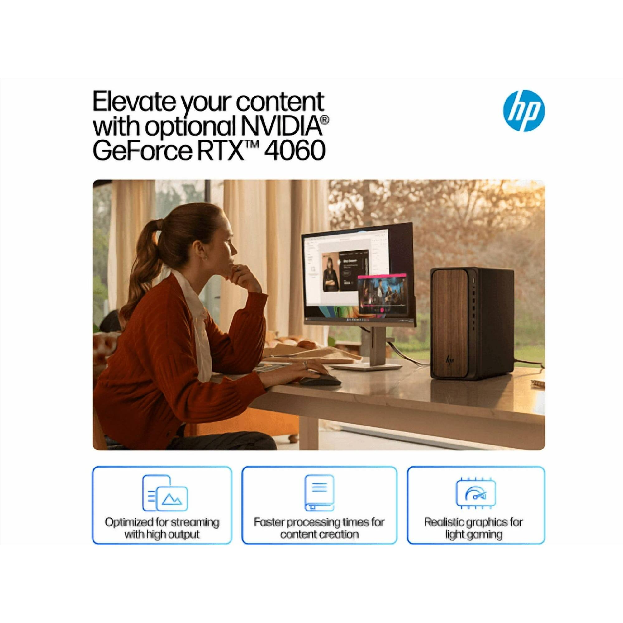 Elevate your content with optional NVIDIA GeForce RTX™ 4060

- Optimized for streaming with high output
- Faster processing times for content creation
- Realistic graphics for light gaming