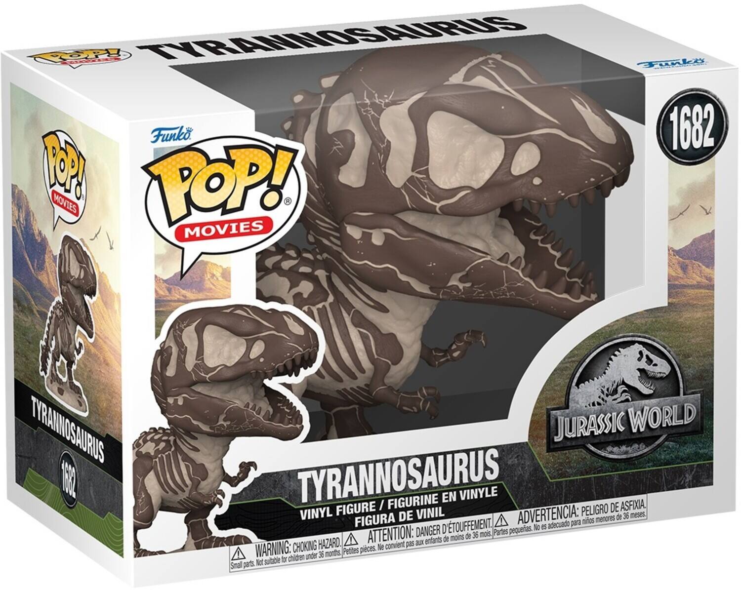 Funko 1682 R MOVIES POP! MOVIES TYRANNOSAURUS I FIGURINE EN VINYLE ASFIXIA. FIGURE VINIL PELIGRO DE VINYL FIGURA DE A ADVERTENCIA: nios menores de 36 meses D'TOUFFEMENT. No es adecuado para ATTENTION: DANGER 36 mois Partes pequerlas. de moins de HAZARD. pas BU entants WARNING: CHOKING pieces. Ne convient 36 months, Petites parts Not sutable