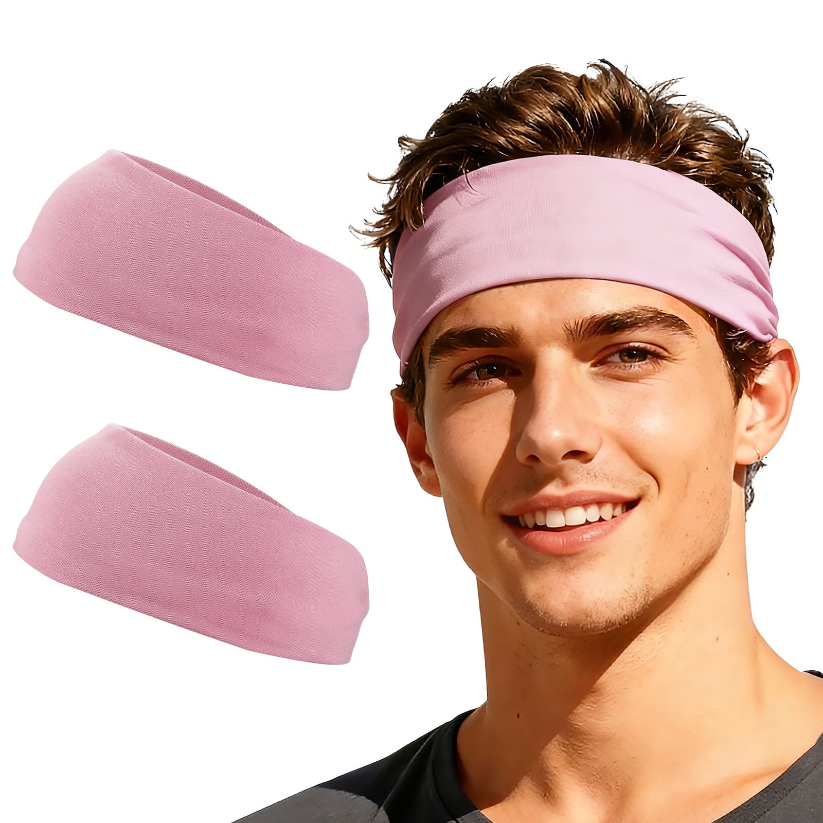 Unique Bargains - Sport Headbands for Men & Women, Stretchy Sweatband Absorbent Headbands, 2pcs - For Yoga/Sports/Running/Fitness/Cycling - Lotus Pink price history on PriceWatchPro