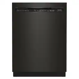 KitchenAid - 24" Front Control Built-in Stainless Steel Tub Dishwasher with 3rd Rack, 40+ Total Wash Jets, 41 dBA - Black Stainless Steel