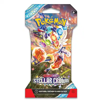 6+ Pokémon The Scarlet & Violet Stellar Crown 1 Additional Pokémon TCG Booster Pack