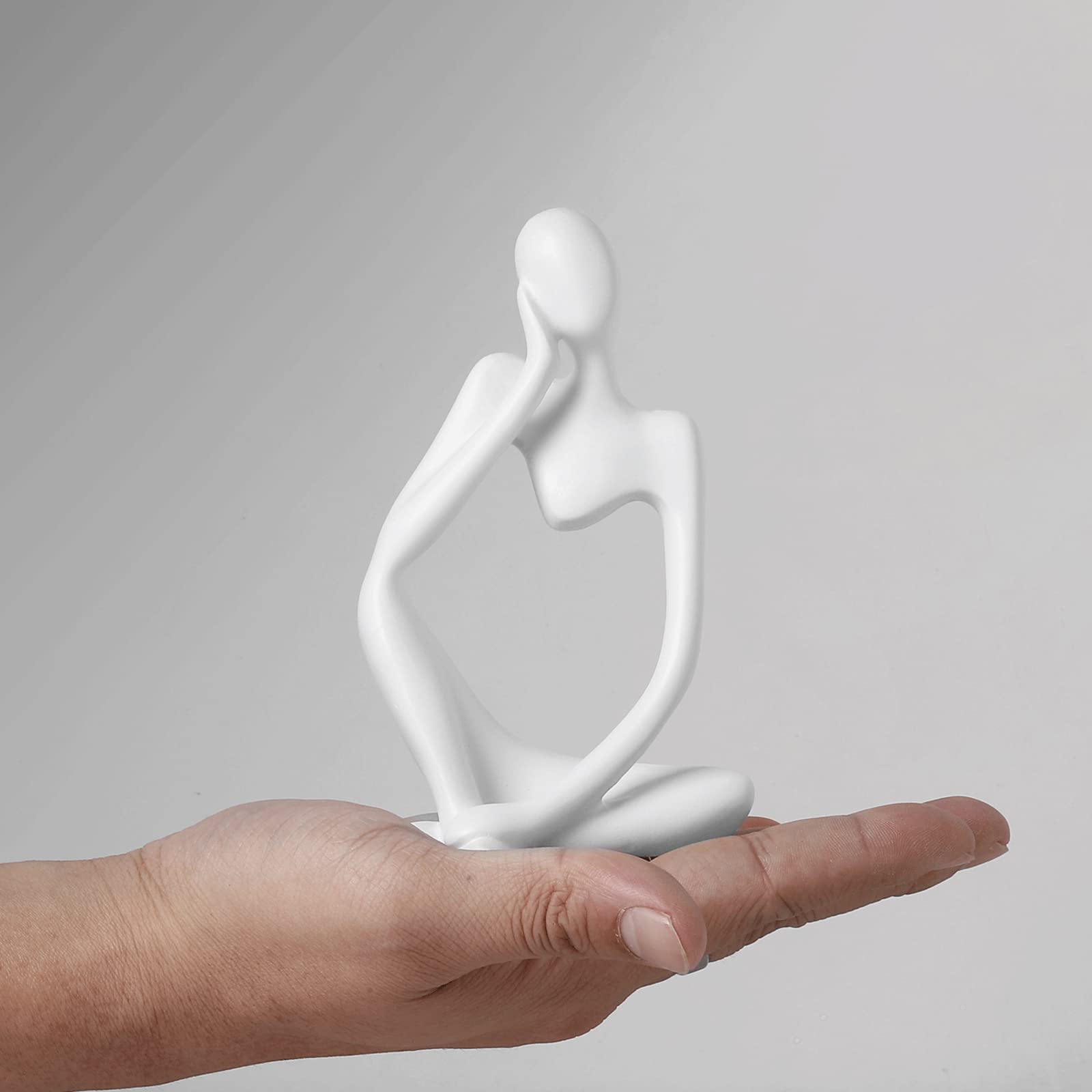 Alt View 2. Alchemy Casas - Decor Thinker Statue Abstract Art Sculpture Collectible Figurines For Home Living Room Office Shelf Decoration - White One Size.