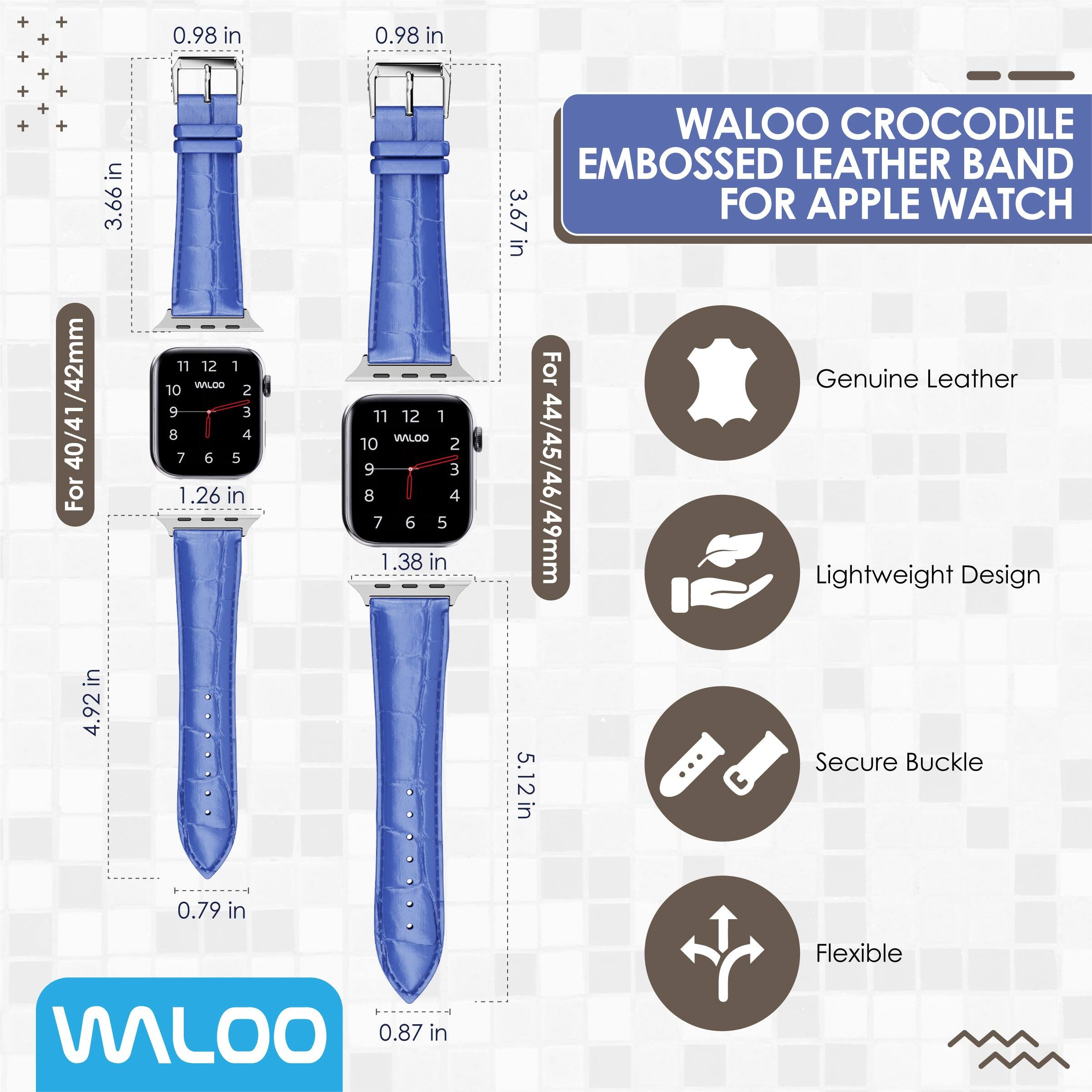 Waloo Crocodile Emboossed Band For Apple Watch Navy - Best Buy