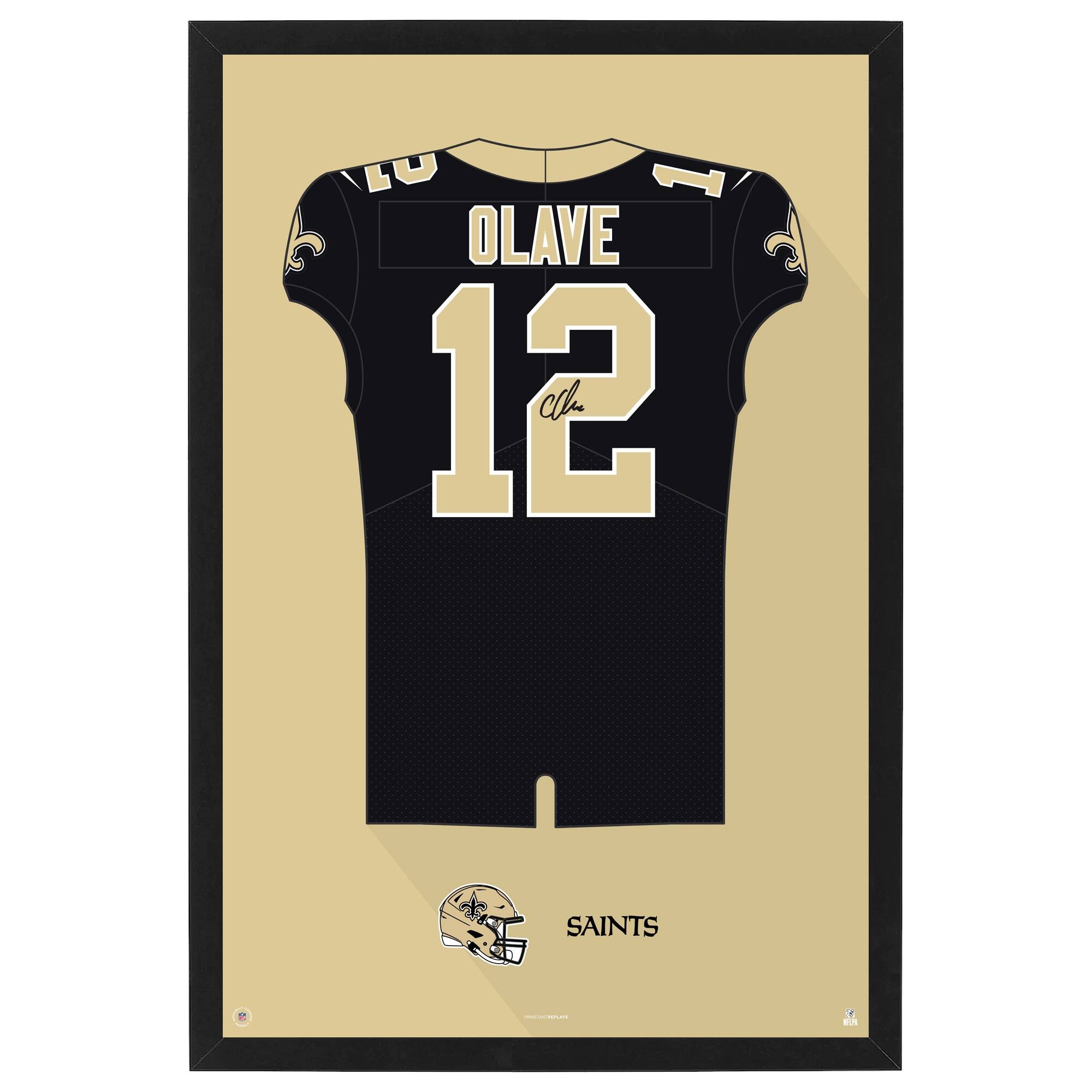 Chris Olave New Orleans Saints 27" x 39" Framed Home Jersey Print