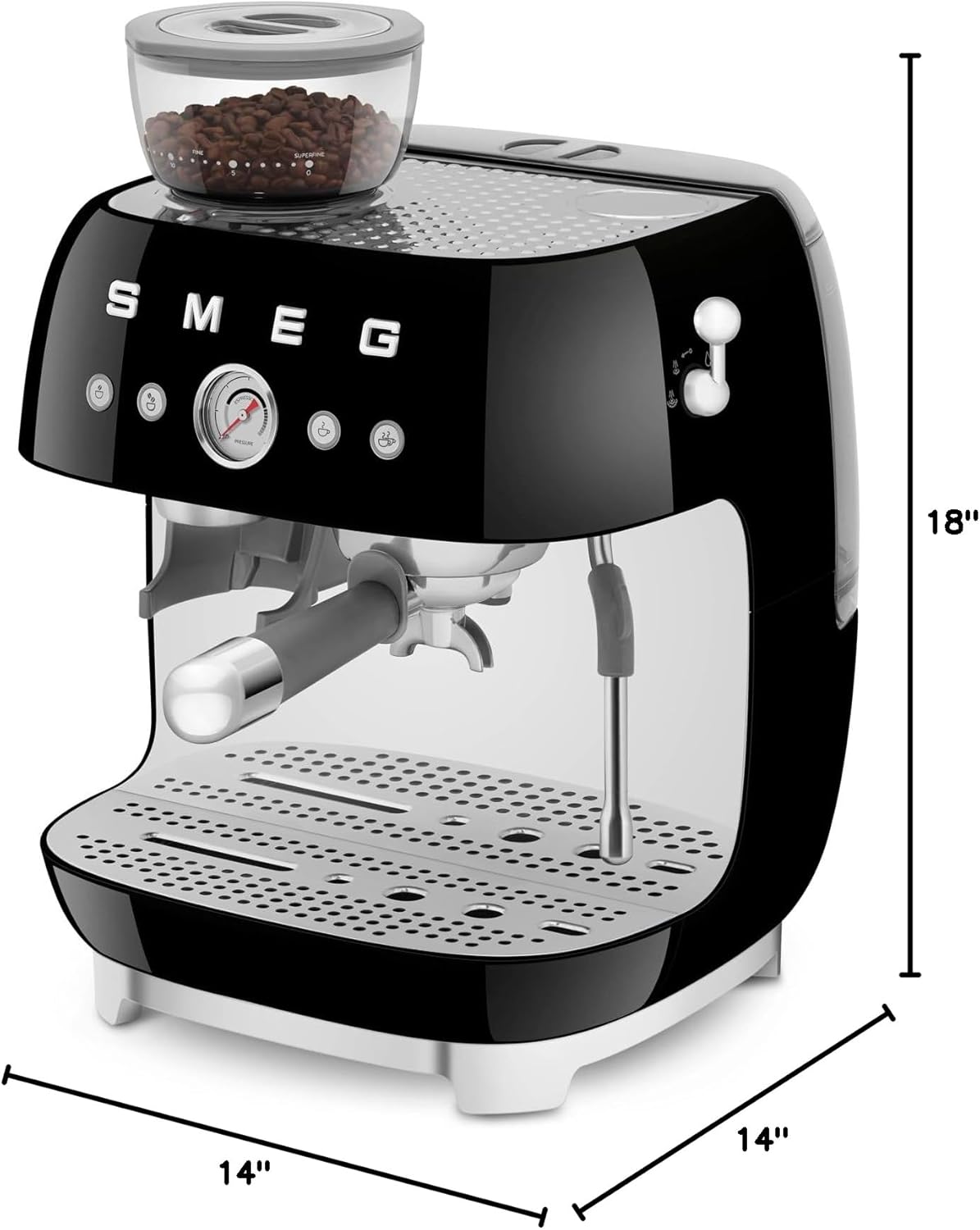 SMEG EGF03 Semi Automatic Espresso Machine Black EGF03 - Best Buy