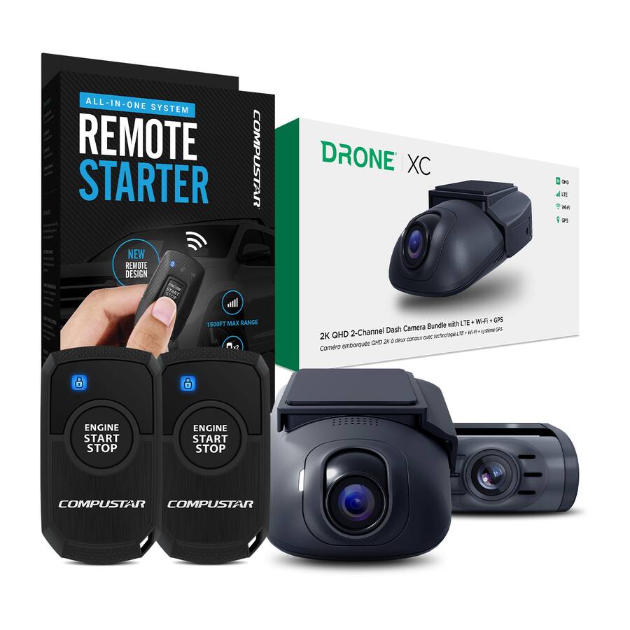Compustar DroneMobile XC LTE Dash Cam and Rear Camera with 1 Way Remote ...