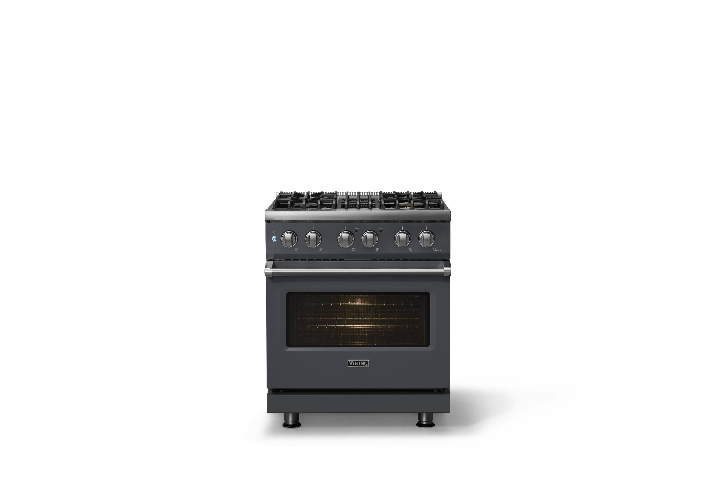 Alt View 1. Viking - Pro 5 Series 4.7 Cu. Ft. Freestanding Sealed 4 Burner Dual Fuel Convection Range - Cast Black - Cast Black.