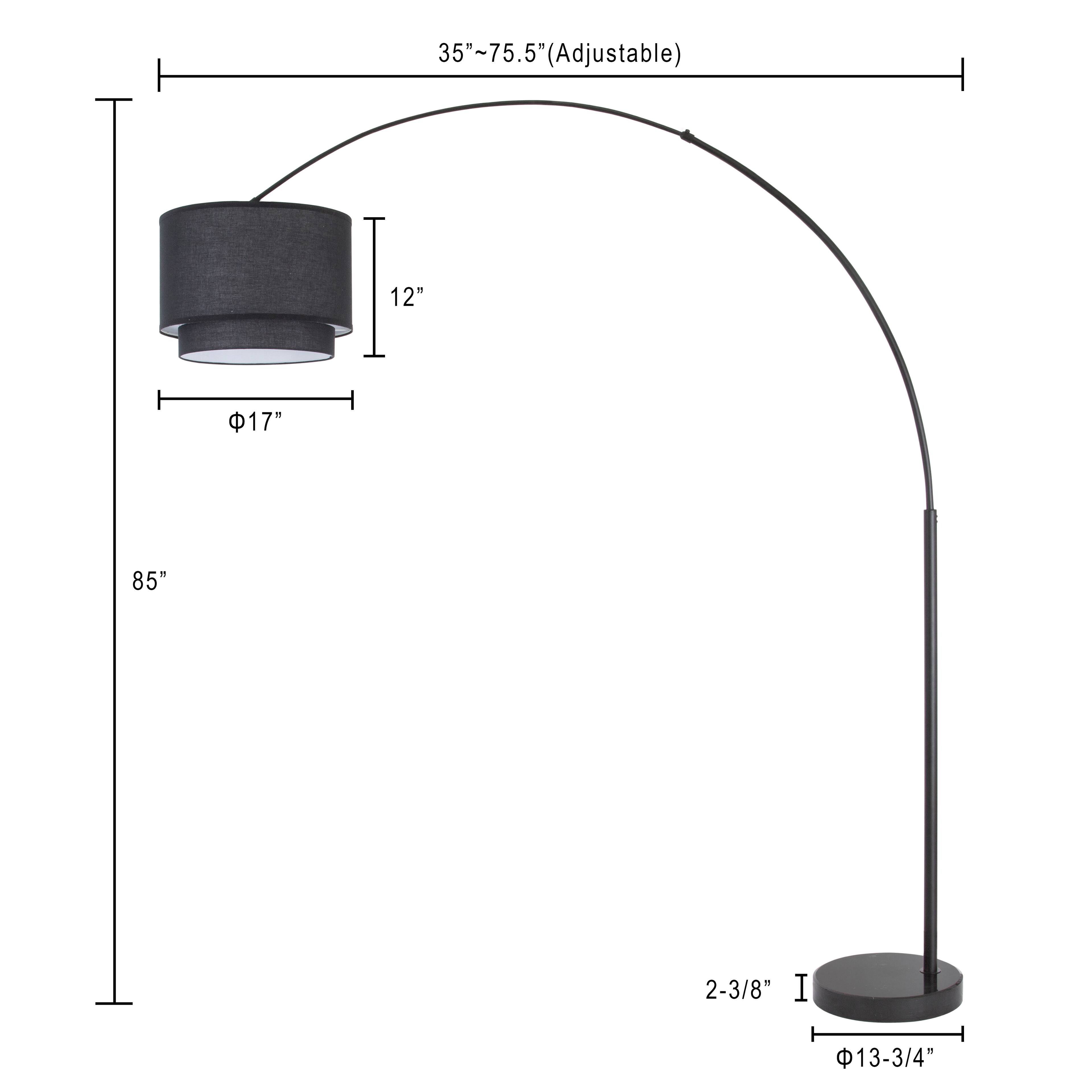 35"~75.5" (Adjustable)  
12"  
Φ17"  
85"  
2-3/8"  
Φ13-3/4"