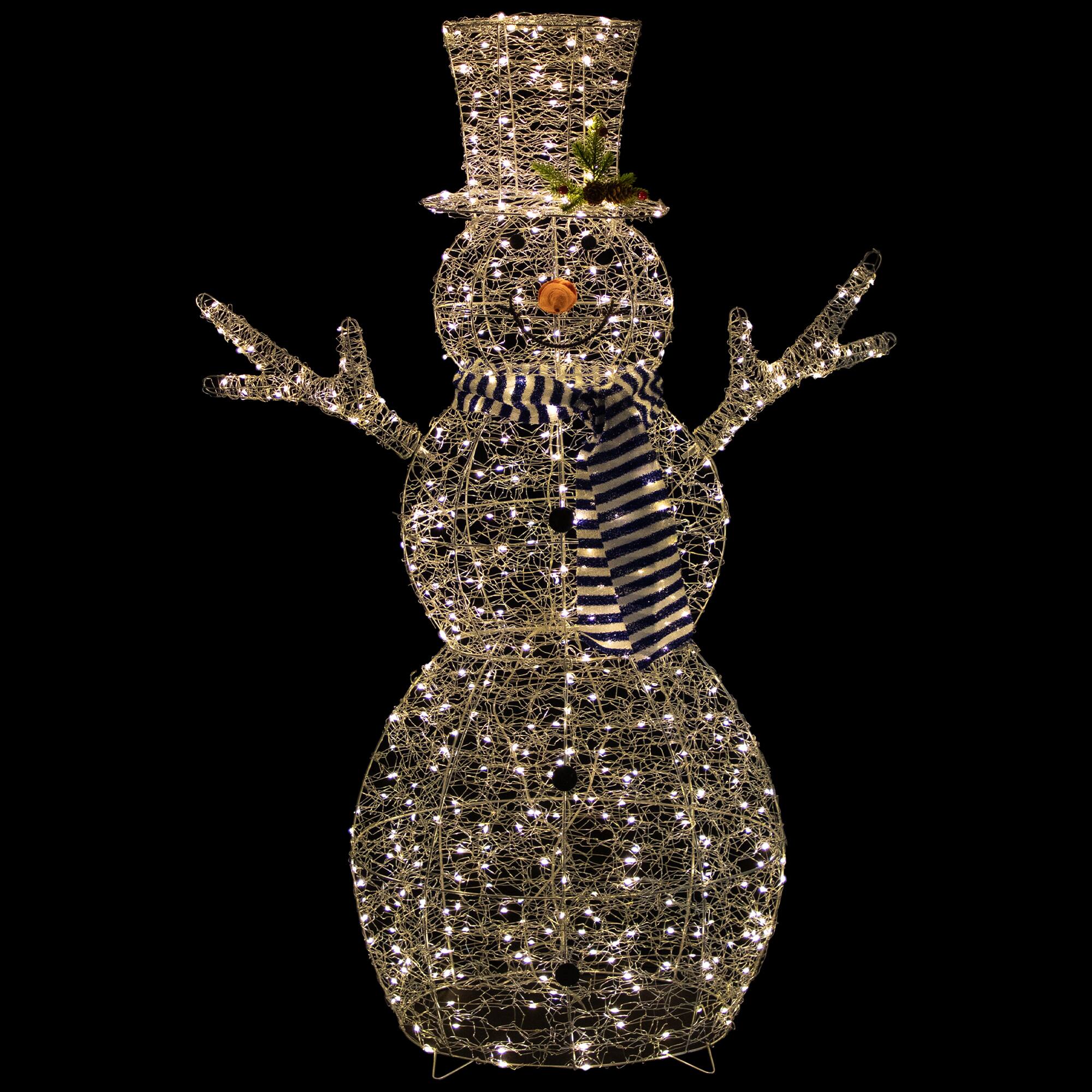 Alt View 2. Northlight - 48" LED Lighted Silver Mesh Snowman Outdoor Twinkling Christmas Decoration - Silver.