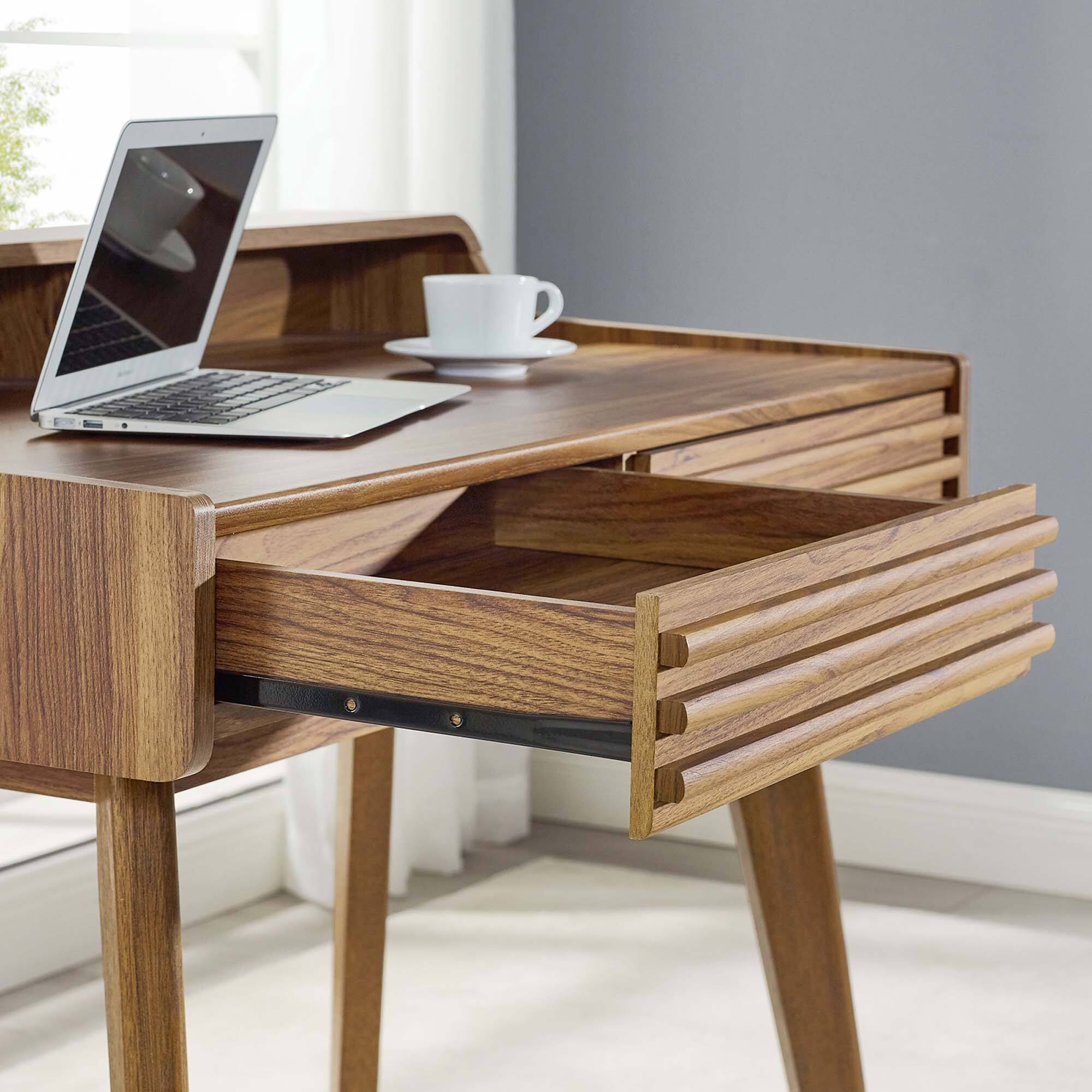 Back. Modway - Render Writing Desk by Modway - Walnut.