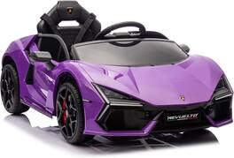 Homhougo - Ride On Car for Kids, Licensed Lamborghini Revuelto Electric Vehicle, 12V Battery Powered Sports Car Toy with Music - Purple