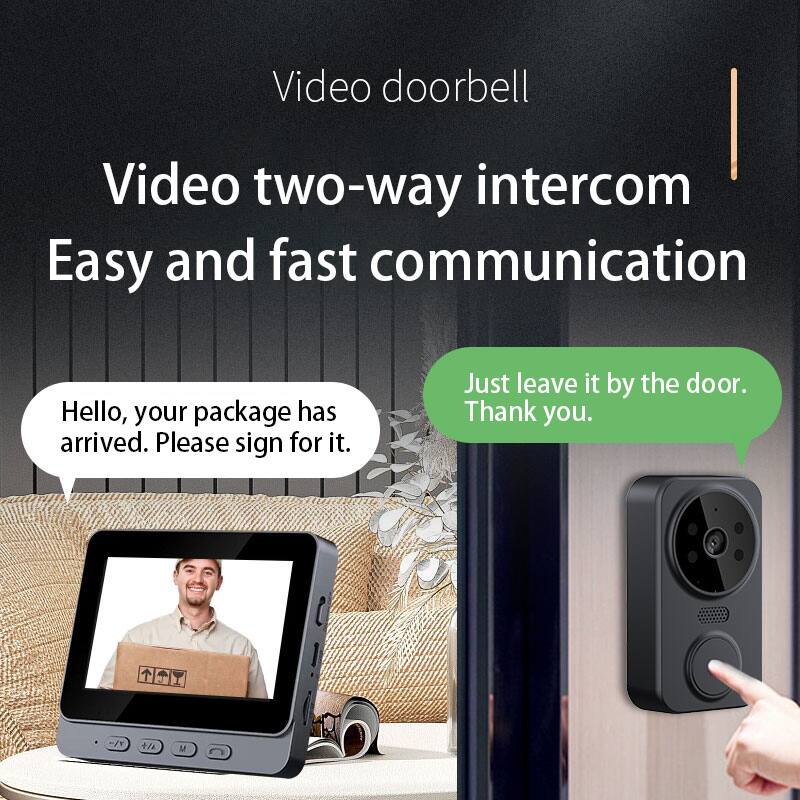 Video doorbell  
Video two-way intercom  
Easy and fast communication  

Hello, your package has arrived. Please sign for it. Just leave it by the door. Thank you.
