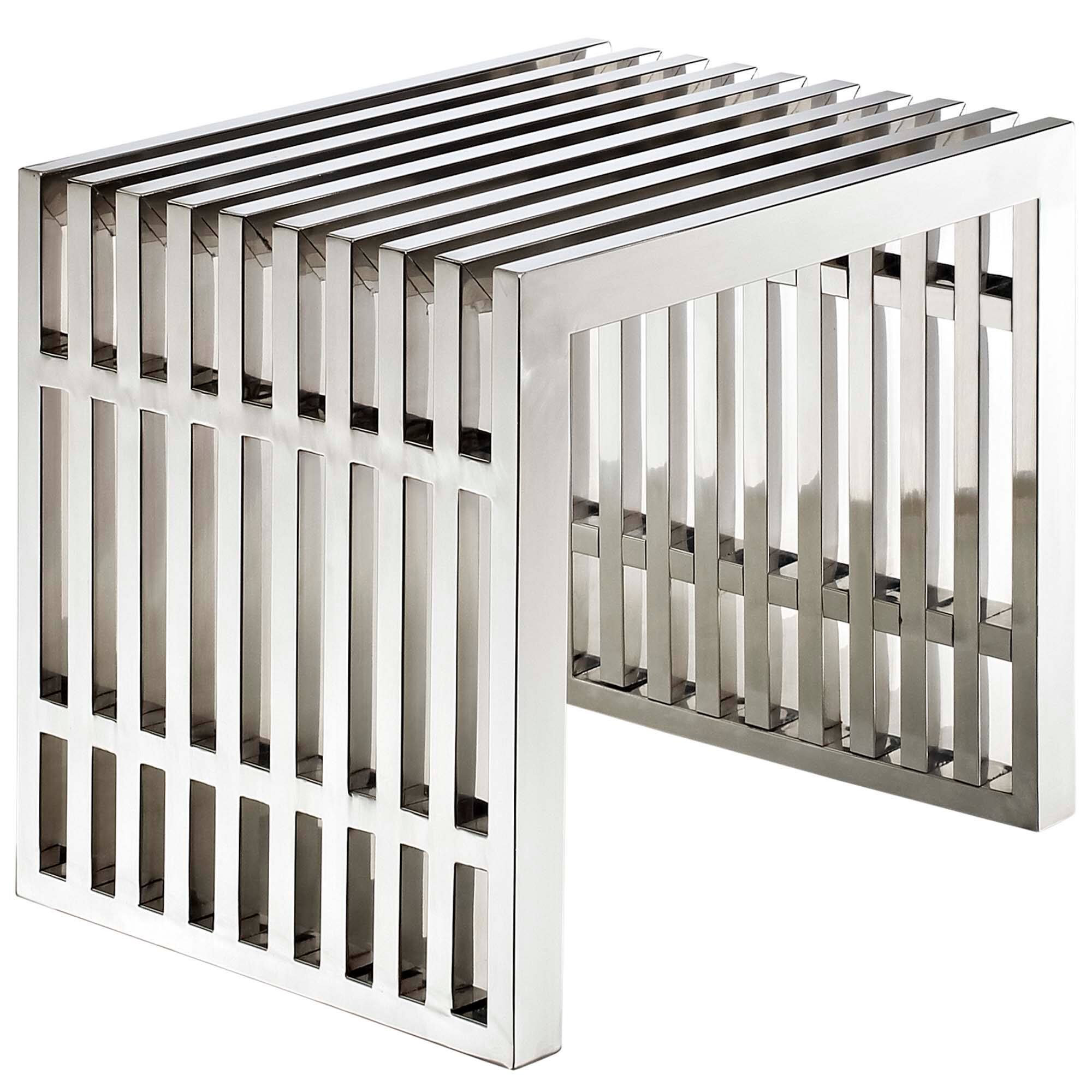 Back. Modway - Gridiron Benches Set of 2 by Modway - Silver.