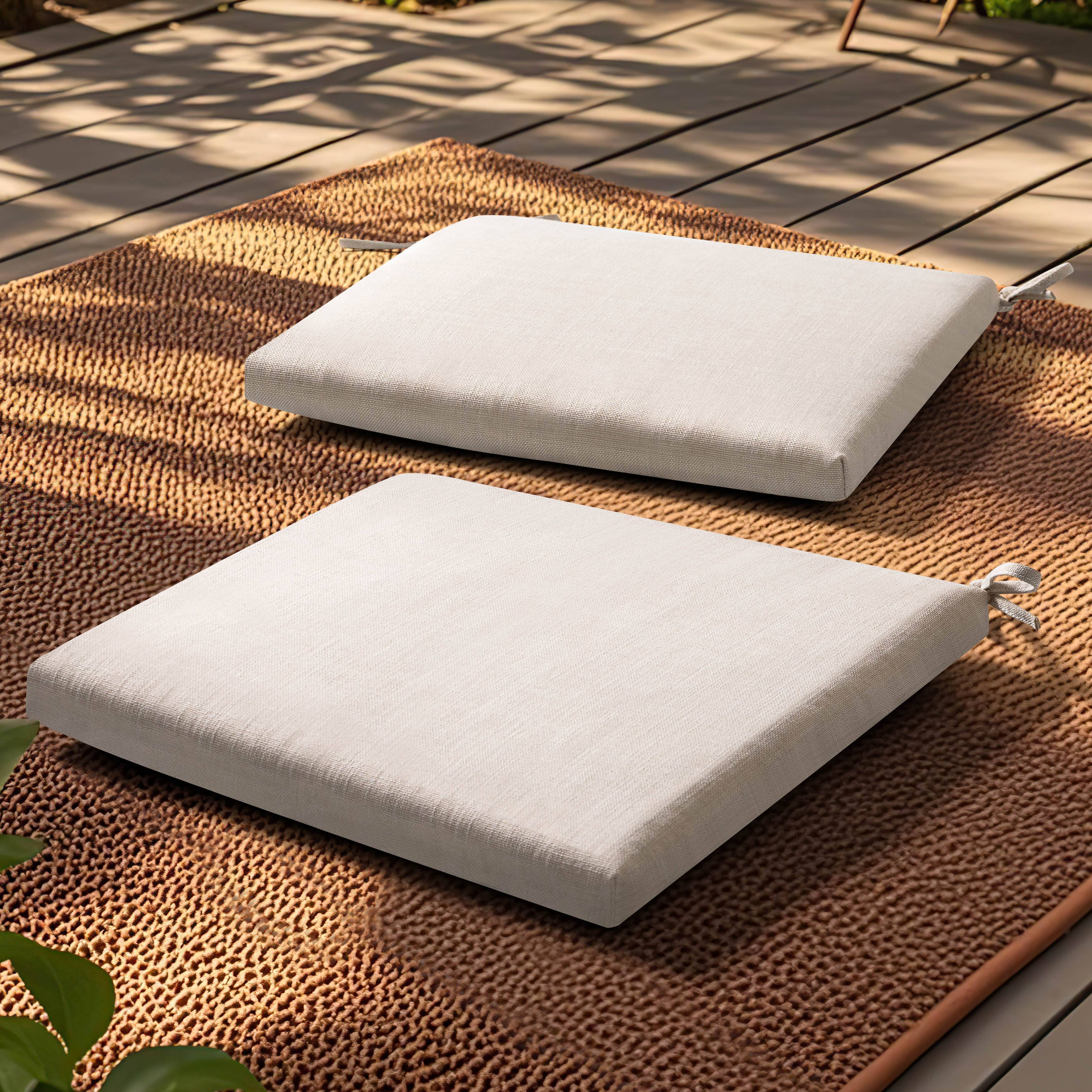 Left. Nuu Garden - Patio 2-Piece Seat Cushions Outdoor Chair Pads with Zipper - Beige.