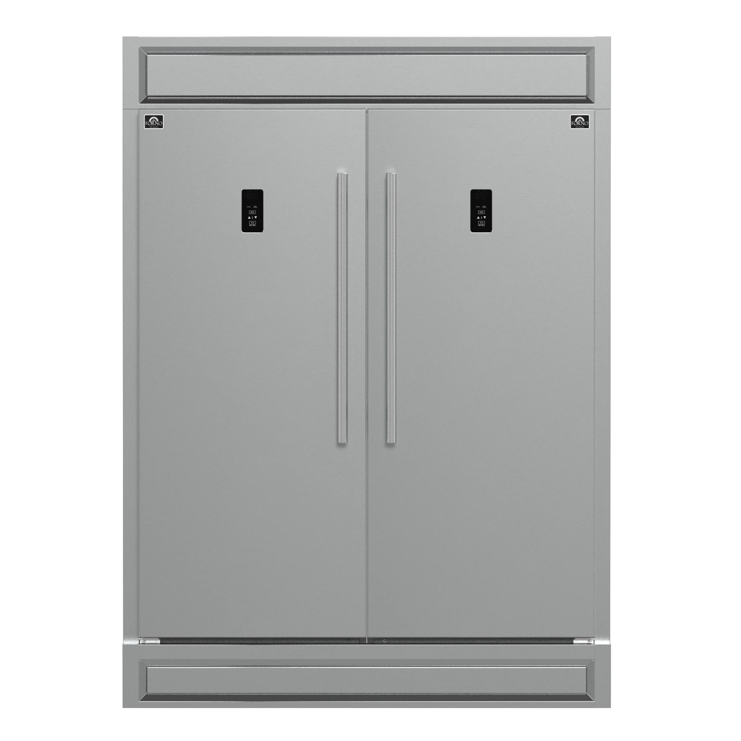 Forno Appliances - 60 in. Wide Fortezza 28 Cu. Ft. Side-by-Side Convertible Refrigerator/Freezer with Trim Kit - Stainless Steel
