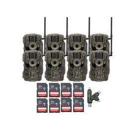Stealth Cam - (Eight) Fusion MAX Dual Sim 36MP Trail Camera with 32GB Memory Cards and Card Reader