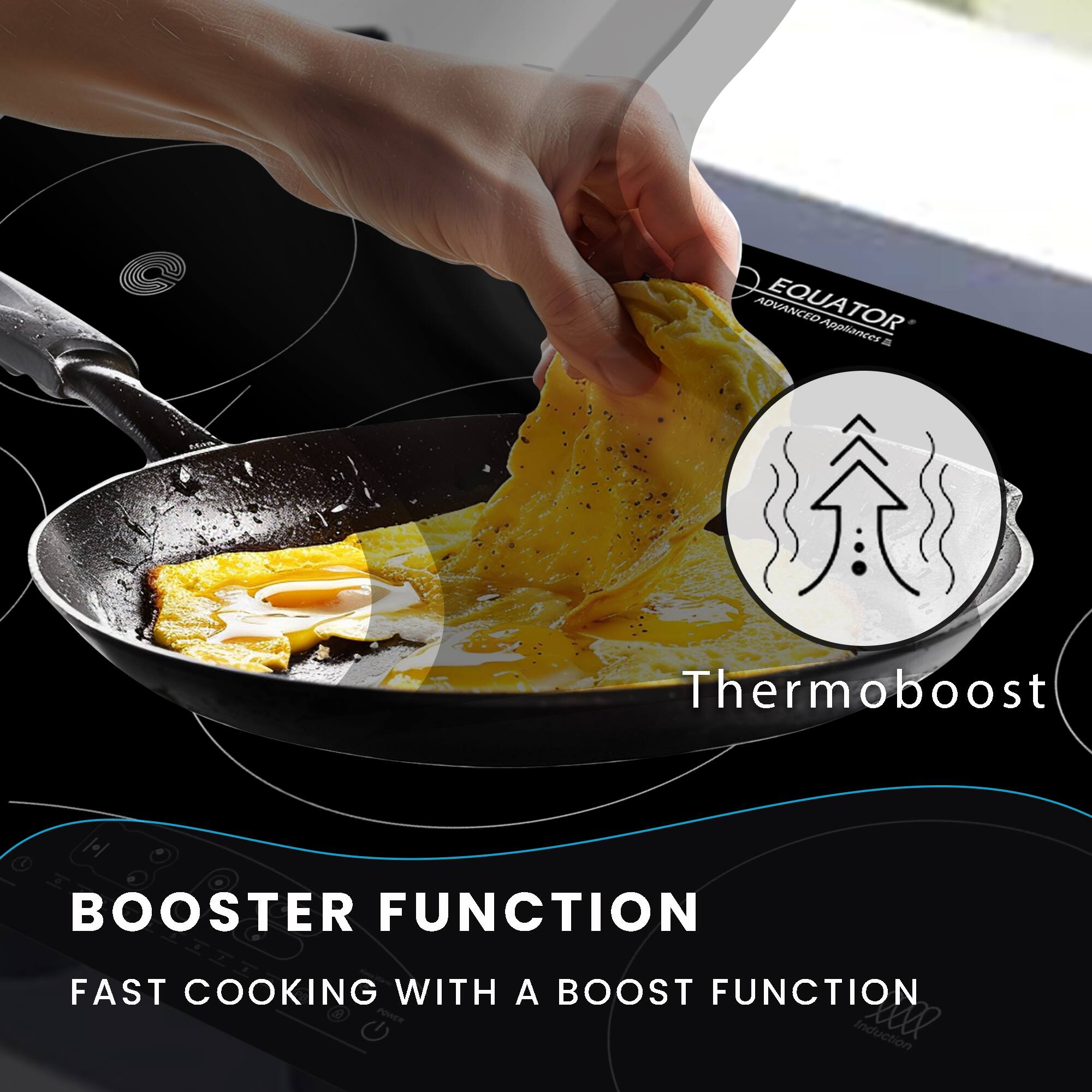 EQUATOR  
ADVANCED APPLIANCES  

Thermoboost  

BOOSTER FUNCTION  
FAST COOKING WITH A BOOST FUNCTION