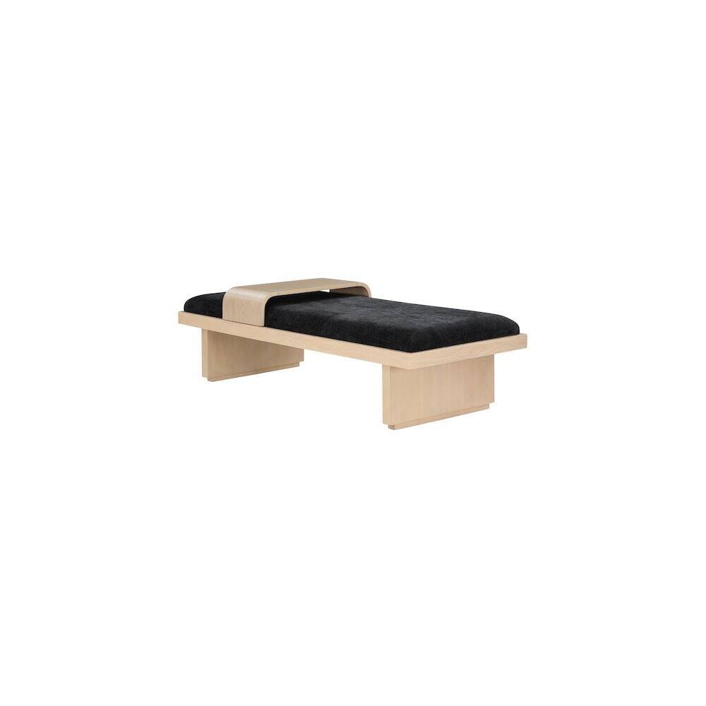 Alt View 2. Meridian Furniture - Arlington Black Chenille Fabric Bench - Black.