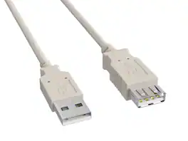 Cable Leader - USB 2.0 Type A Male to Female Extension Cable, 480Mbps, Double-Shielded, Gold-Plated - White