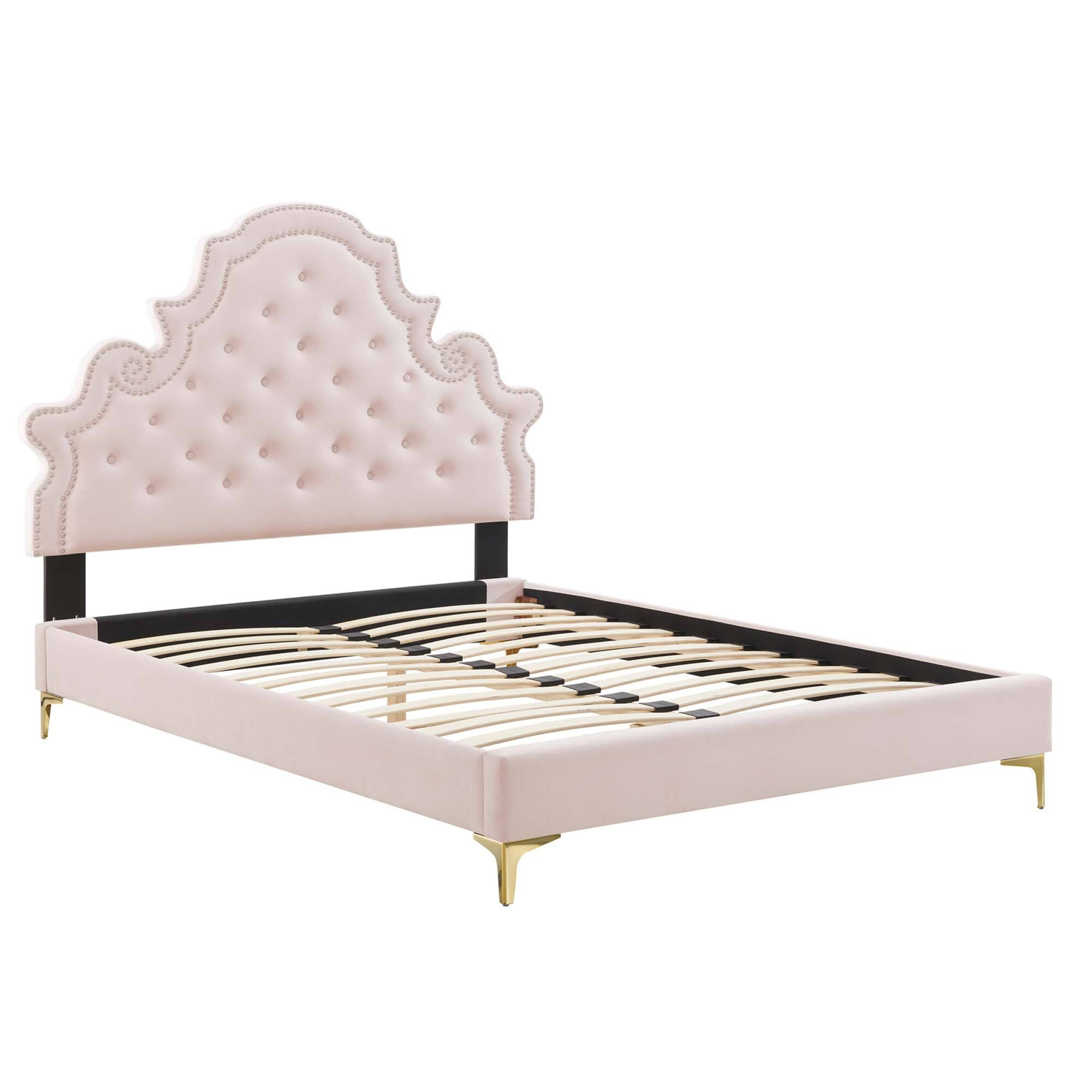 Alt View 2. Modway - Zahra Channel Tufted Performance Velvet Full Platform Bed - White.