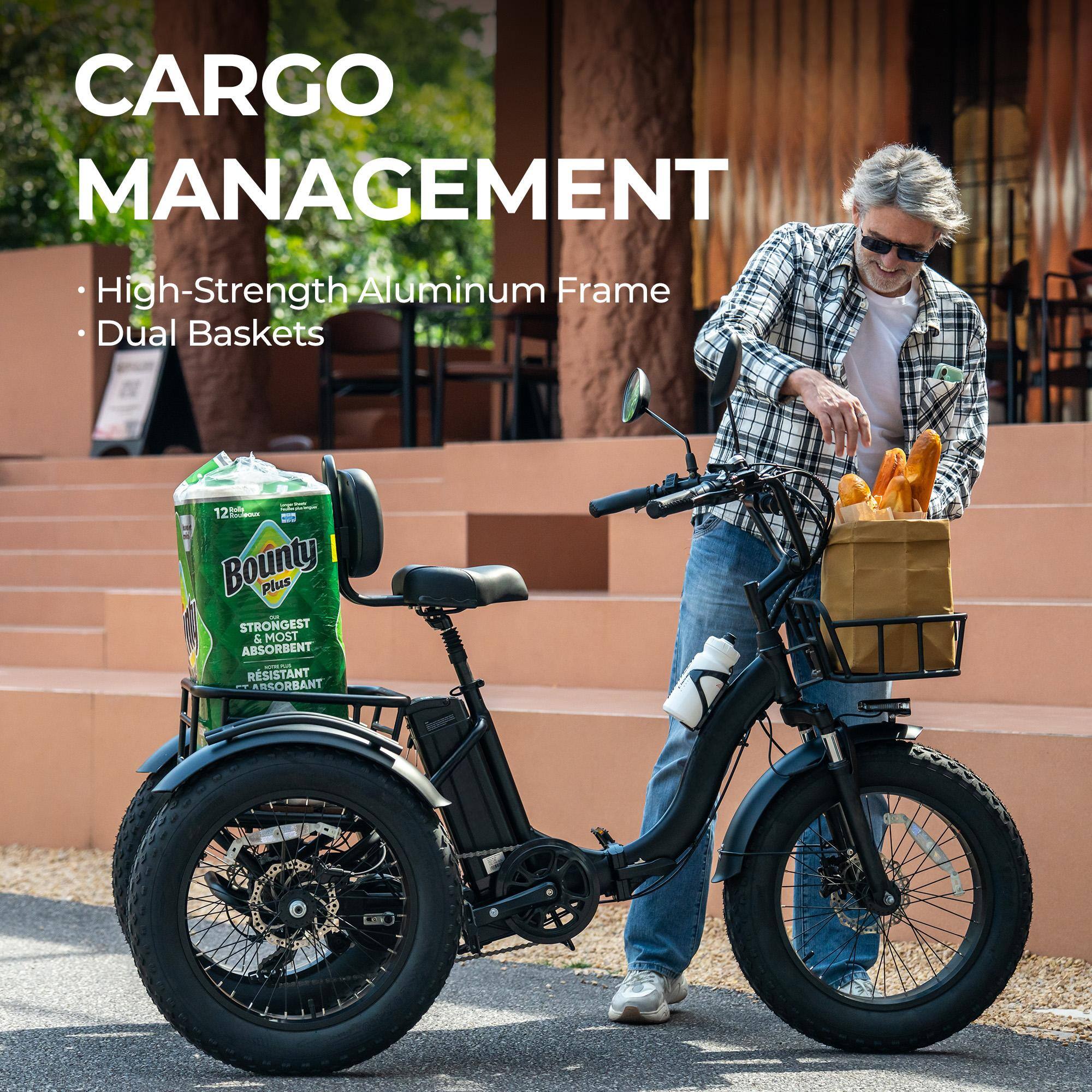 CARGO MANAGEMENT  
- High-Strength Aluminum Frame  
- Dual Baskets  

12 Bounty Plus  
STRONGEST & MOST ABSORBENT  
RESISTANT ABSORBANT