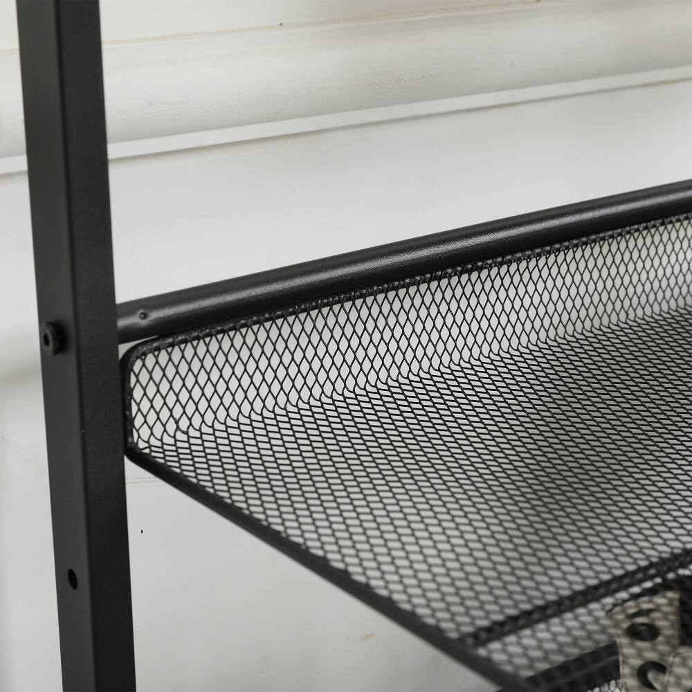 Alt View 9. Loheer - Loheer 3-tier adjustable metal shoe rack freestanding black shoe storage organizer - Black.