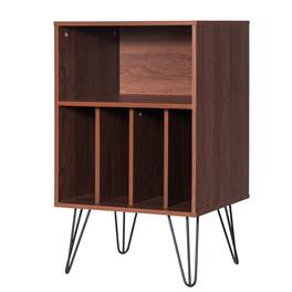 Costway - File Cabinet W/Split Storage Space Saving Standing Display Bookshelf Metal Legs - Brown