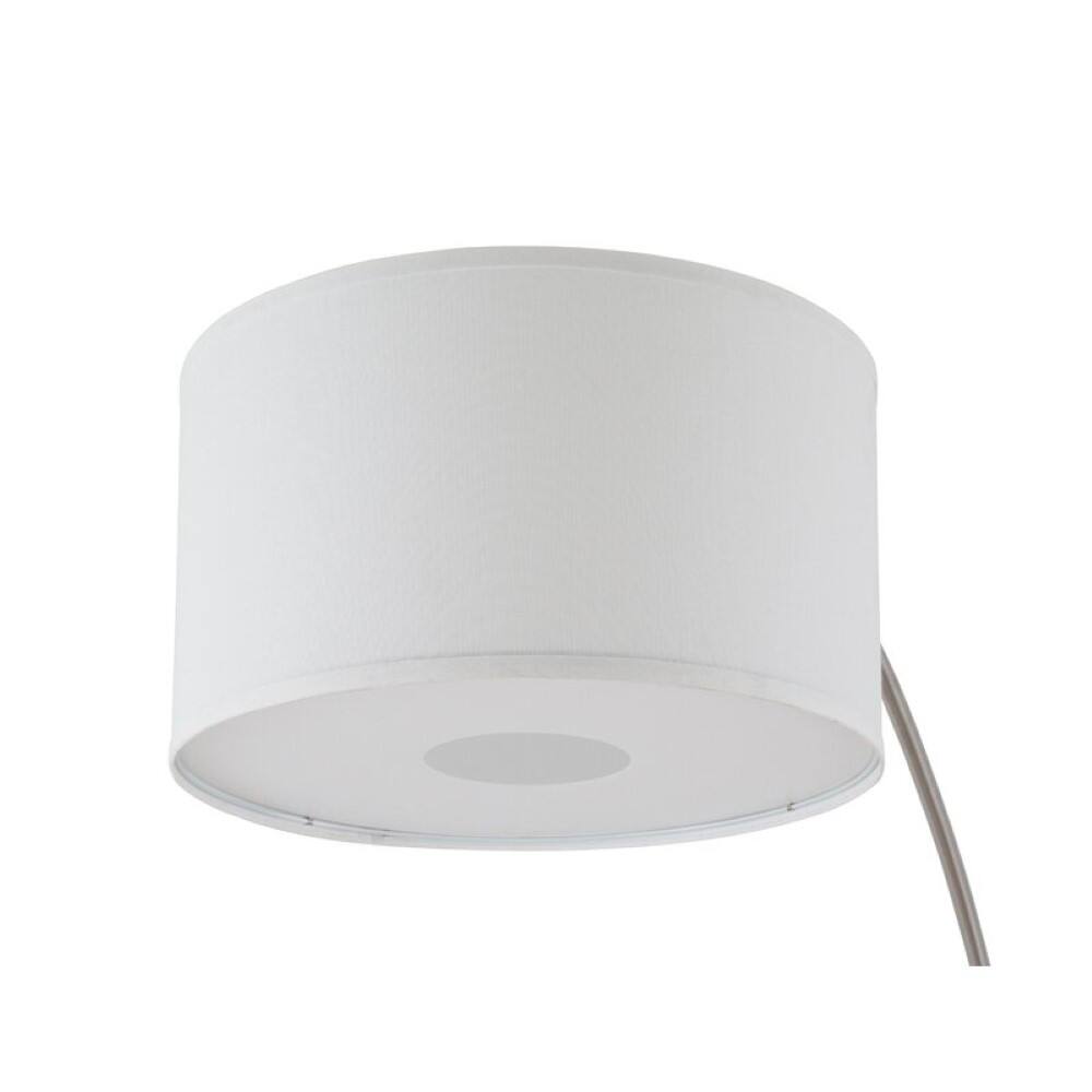 Alt View 2. FC Design - FC Design Modern 81" Tall Standing Adjustable Arched Floor Lamp with Drum Shade and Marble Base - White - White.