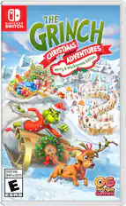 The Grinch Christmas Adventures Edition for the Nintendo Switch. Merry and mischievous for everyone, including children and adults. ESRB rating of OG for Outright Games.
