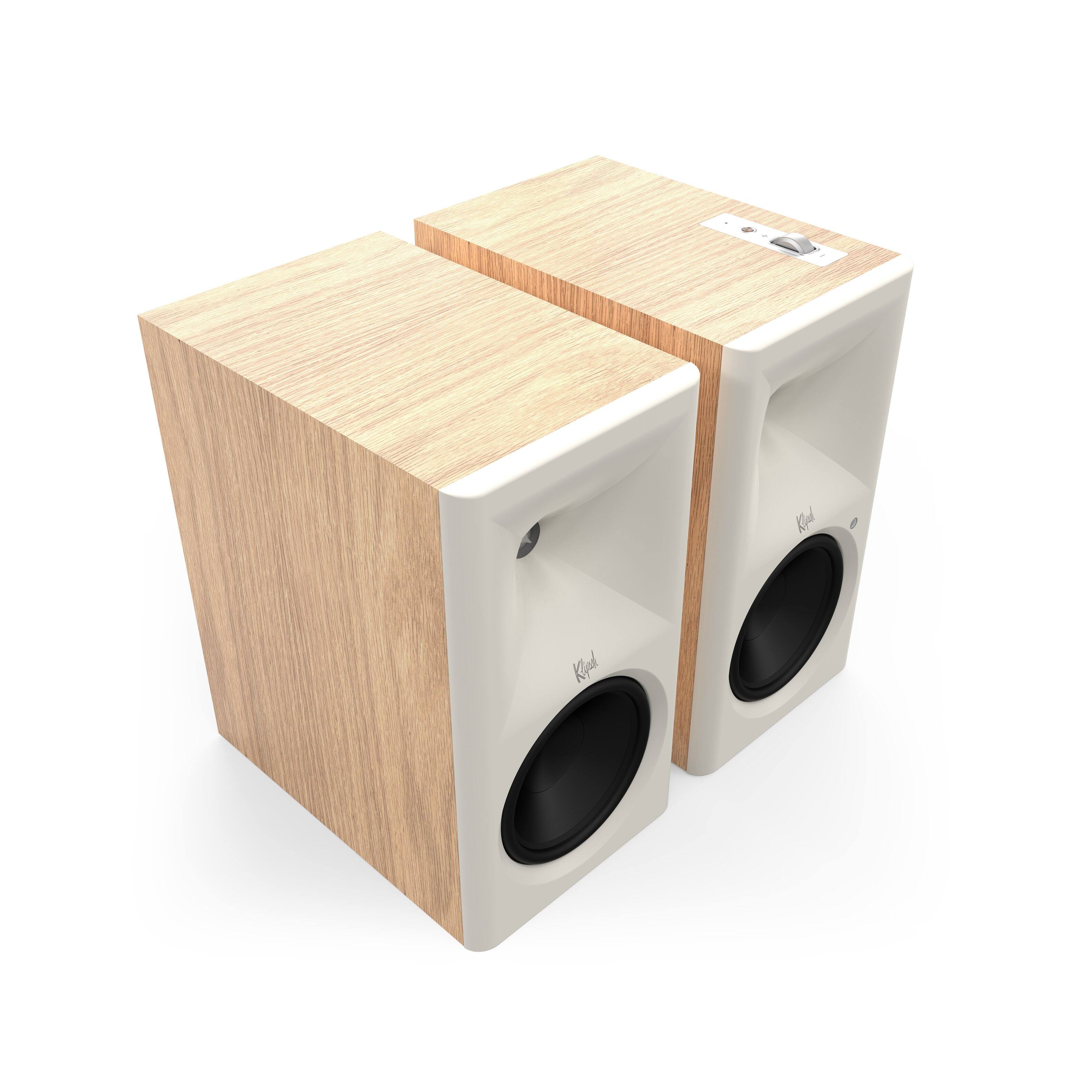 Alt View 2. Klipsch - The Sevens II Powered Bookshelf Speakers (Pair) - Red Oak.