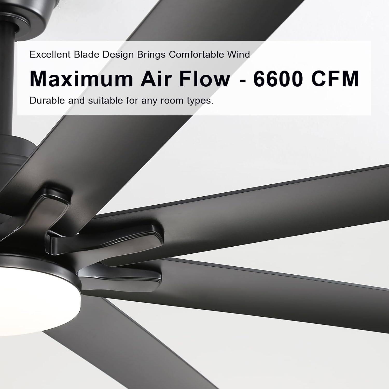 Excellent Blade Design Brings Comfortable Wind  
Maximum Air Flow - 6600 CFM  
Durable and suitable for any room types.