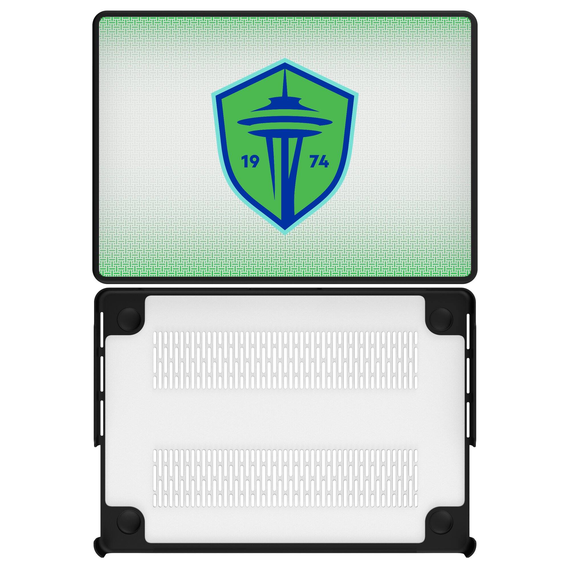 Front. Keyscaper - Seattle Sounders FC Linen MacBook Case - Pro 16 in - Multicolor.