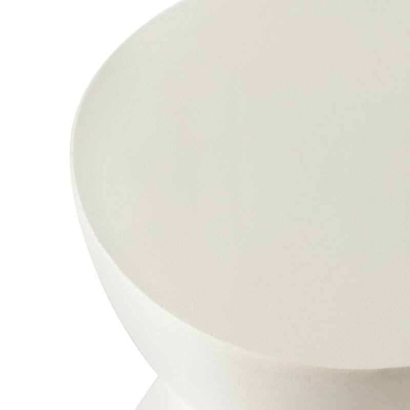 Alt View 6. LeisureMod - Loft Fiberstone Hourglass Side Table, Weather Resistant Indoor/Outdoor Pedestal Accent Table - White.