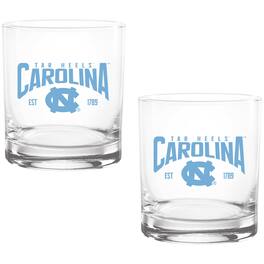 Indigo Falls - North Carolina Tar Heels Two-Pack 14oz. Established Rocks Glass Set - Multicolor