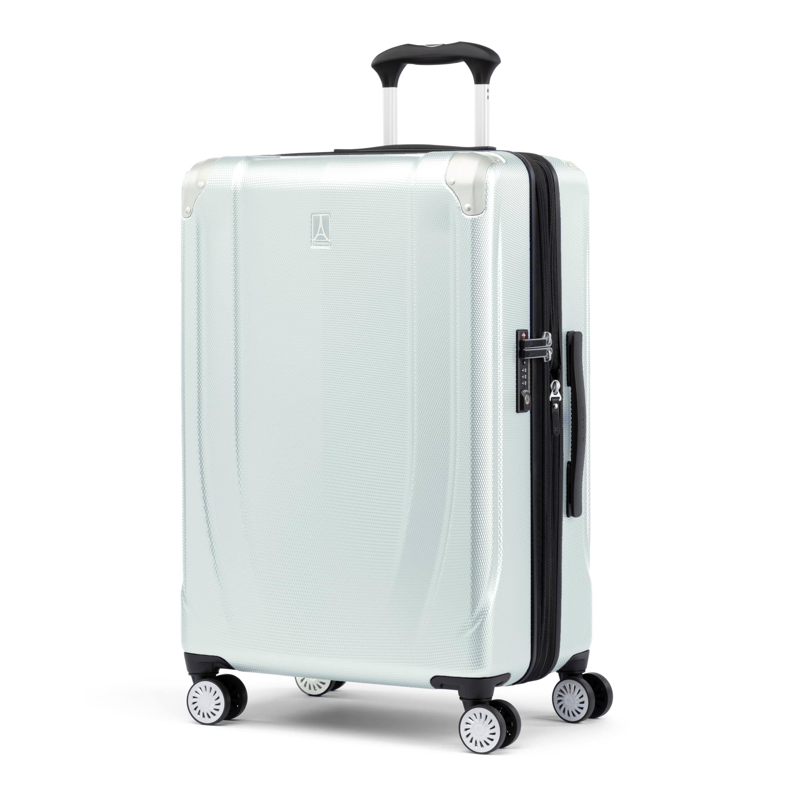 Angle. Travelpro - Travelpro Pathways 3 Hardside Expandable 25" Checked Spinner - Cloud Grey.