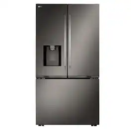 LG - 36-in Counter-Depth MAX 23.7 Cu. Ft. French Door Smart Refrigerator with Zero Clearance and Dual Ice - Black Stainless Steel
