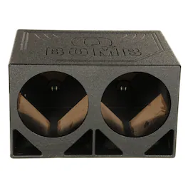 QPower - QBOMB12TB Dual 12" Triangle Ported Car Audio Subwoofer Box Enclosure - Black