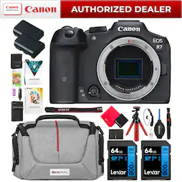 Canon - EOS R7 Mirrorless APS-C Camera Body + Essential Accessories Kit Bundle