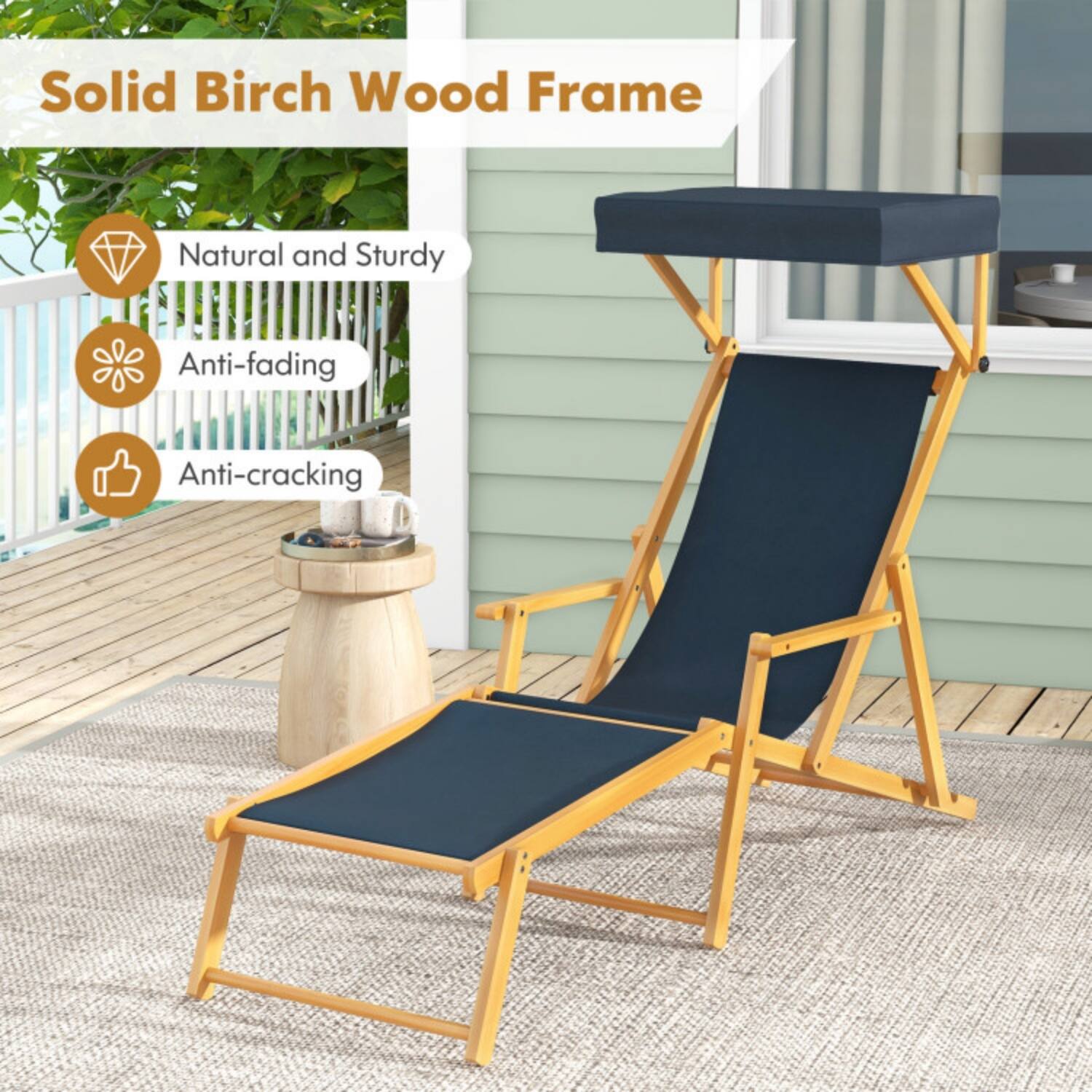 Solid Birch Wood Frame  
Natural and Sturdy  
Anti-fading  
Anti-cracking
