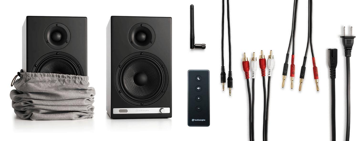 Alt View 2. Audioengine - HD6 Home Music System w/ Bluetooth aptX-HD - Black.
