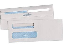 Quality Park - Self Seal Security Tinted #8 5/8 Double Window Envelope 3 5/8" x 8 5/8", 500/Box (QUA24539) - White