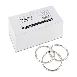 Staples - Book Rings, 2", 50/Pack - Silver
