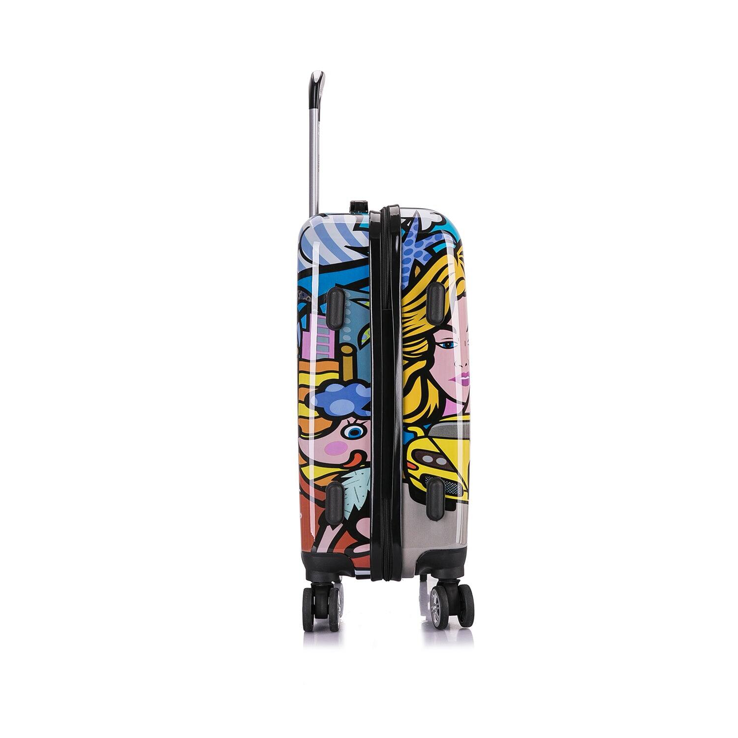 Alt View 3. InUSA - Hollywood Prints Lightweight Hardside Spinner Luggage 20" Carry-on - HOLLYWOOD.